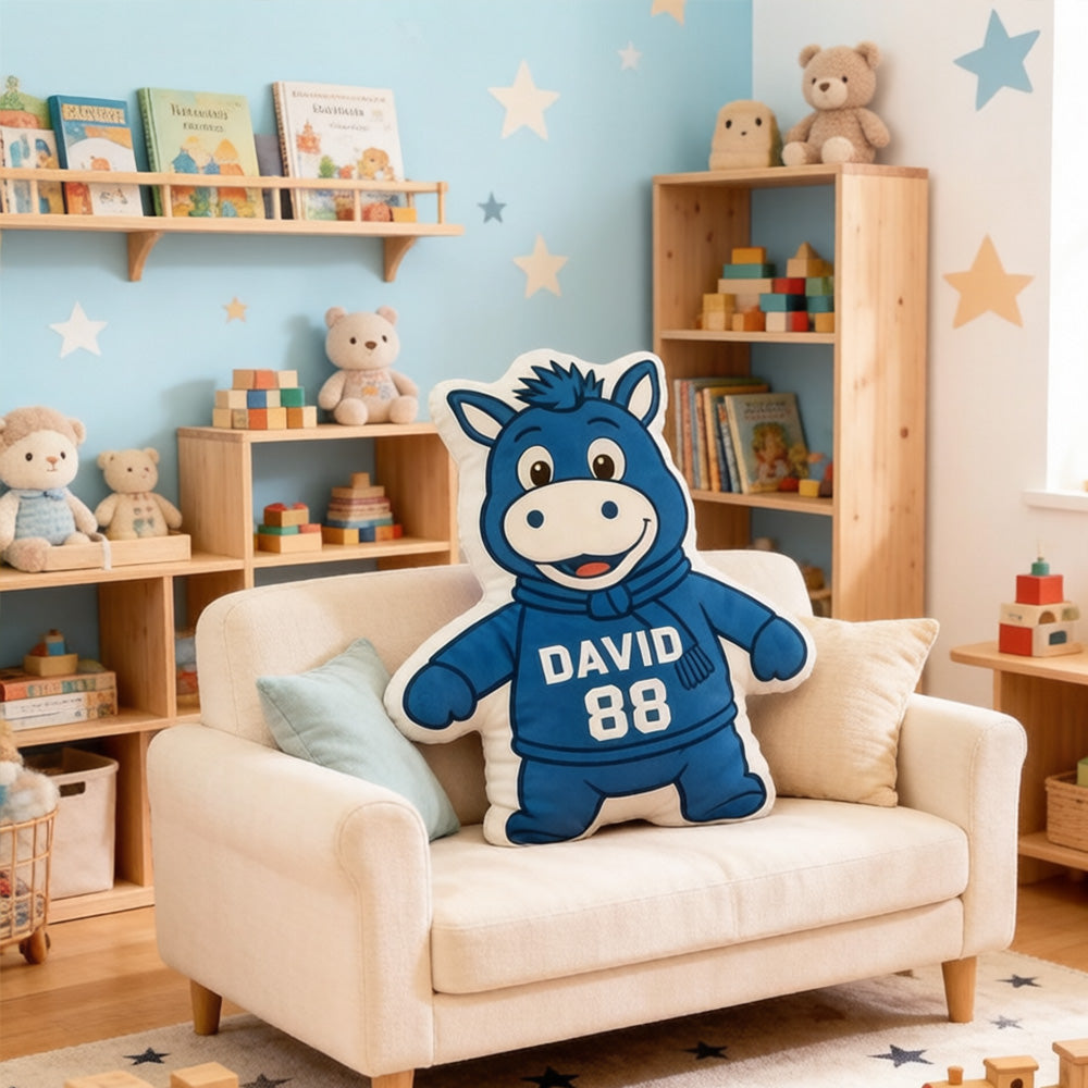 Personalized Sports Mascot Pillow – Custom Name & Number Gift for Kids and Fans
