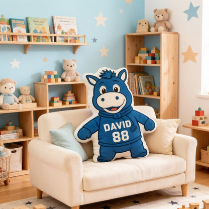 Personalized Sports Mascot Pillow – Custom Name & Number Gift for Kids and Fans