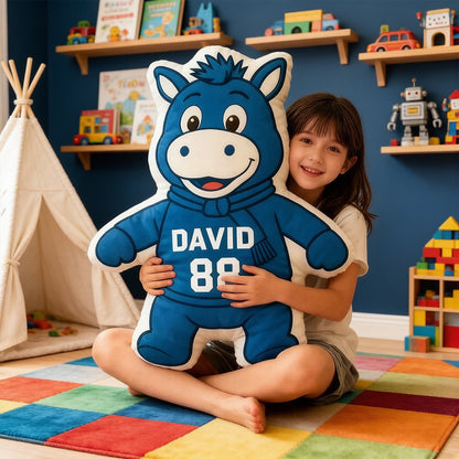 Personalized Sports Mascot Pillow – Custom Name & Number Gift for Kids and Fans