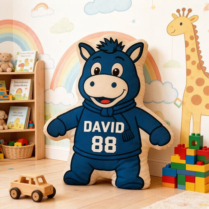 Personalized Sports Mascot Pillow – Custom Name & Number Gift for Kids and Fans