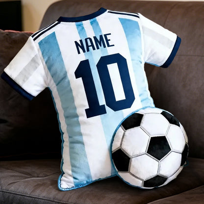 Personalized 3D Graphic Soccer Jersey Pillow – Custom Name and Number for Fans