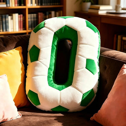 Personalized Sports Pillow – Soccer Ball Number Design with Custom Name