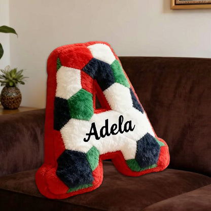 Personalized Soccer Alphabet Pillow – World Cup Theme for Kids and Fans