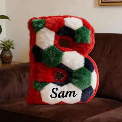 Personalized Soccer Alphabet Pillow – World Cup Theme for Kids and Fans