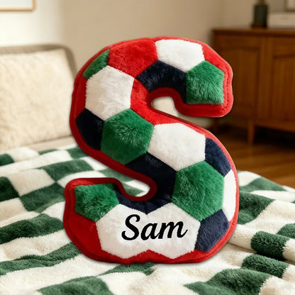 Personalized Soccer Alphabet Pillow – World Cup Theme for Kids and Fans