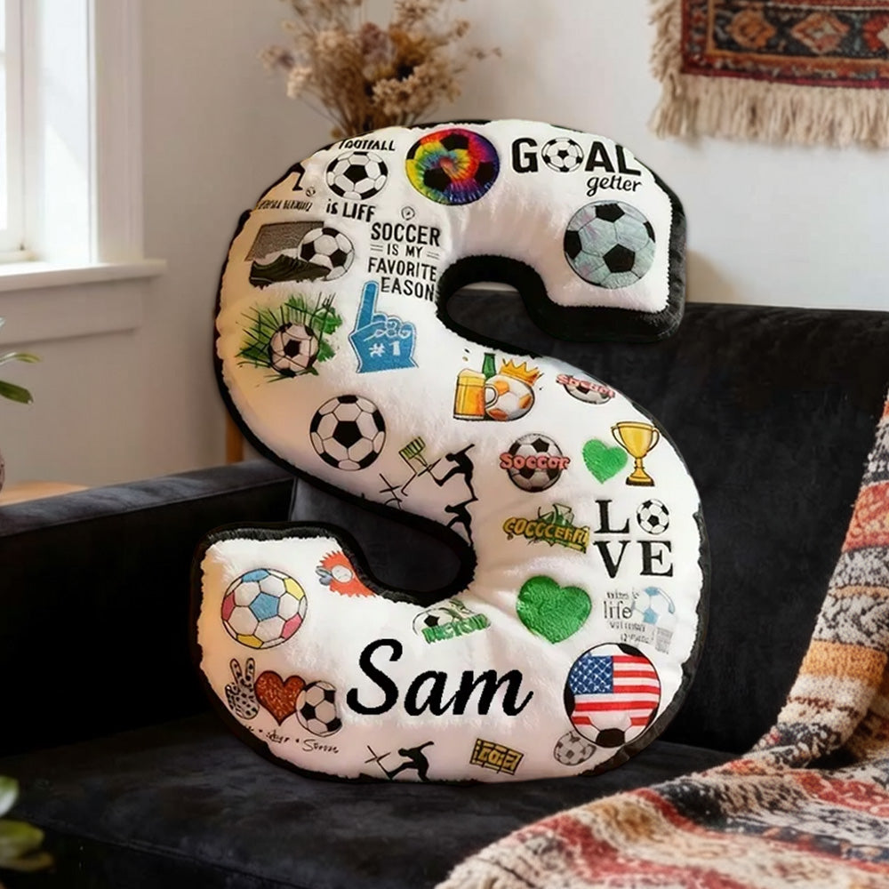 Personalized Soccer Letter with Custom Initial and Name – Fun Sports Gift for Kids, Athletes, and Soccer Lovers