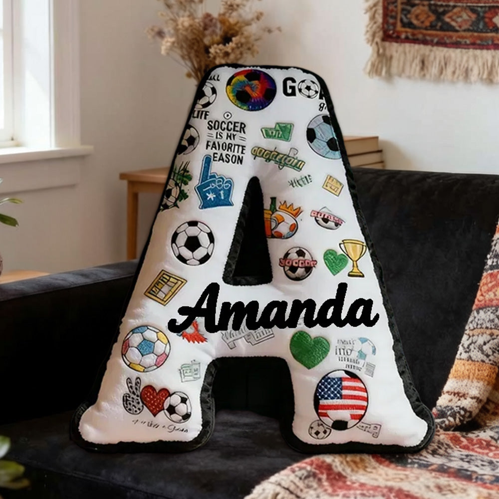 Personalized Soccer Letter with Custom Initial and Name – Fun Sports Gift for Kids, Athletes, and Soccer Lovers