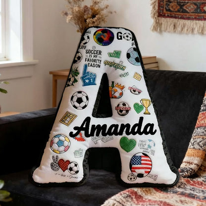 Personalized Soccer Letter with Custom Initial and Name – Fun Sports Gift for Kids, Athletes, and Soccer Lovers