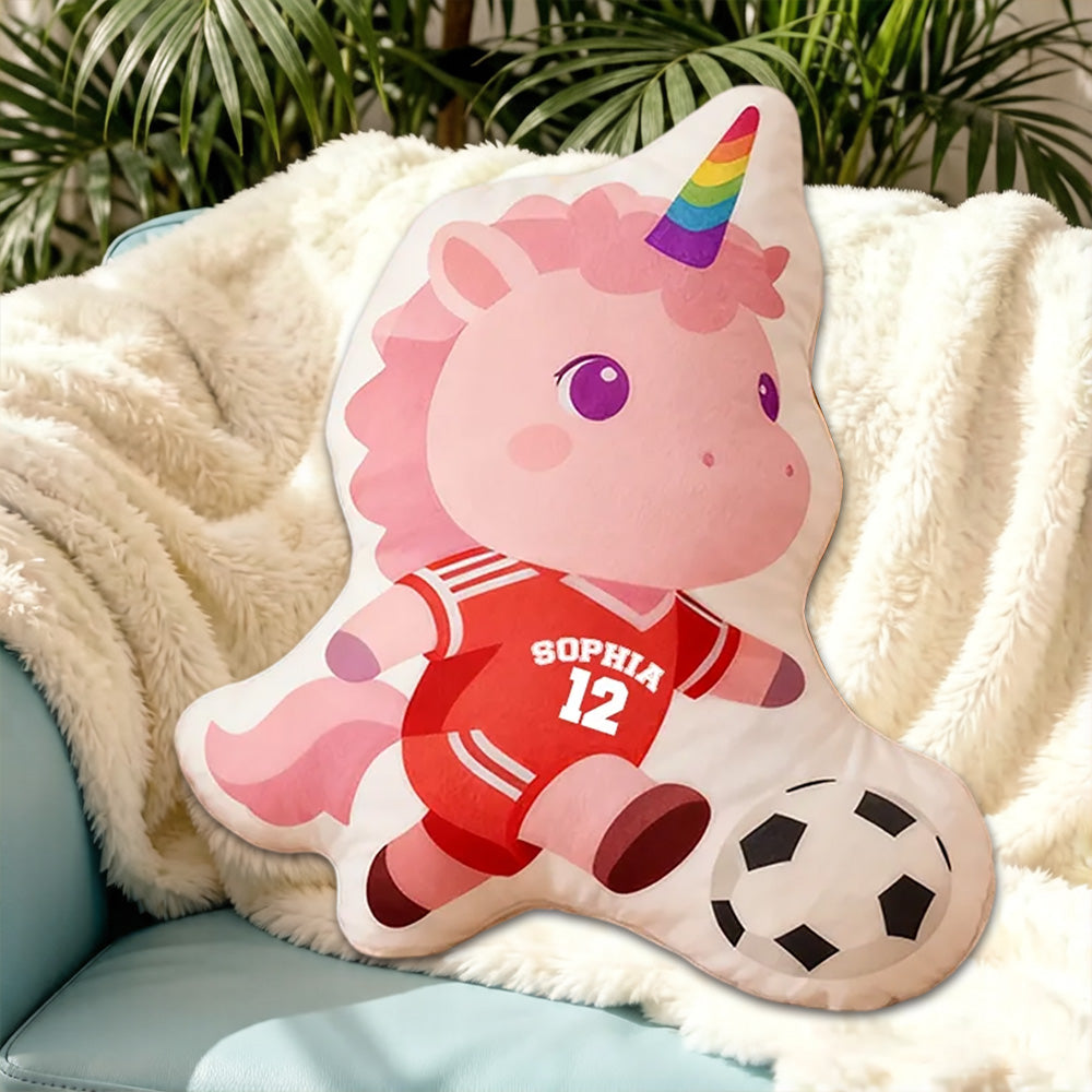 Personalized Soccer Pillow with Custom Name and Number – Sports Gift for Soccer Players, Kids, and Fans