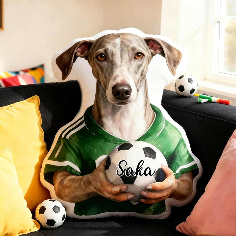 Personalized Soccer Pillow for Pet Lovers – Custom Football Stars Photo