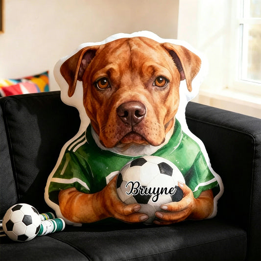 Personalized Soccer Pillow for Pet Lovers – Custom Football Stars Photo