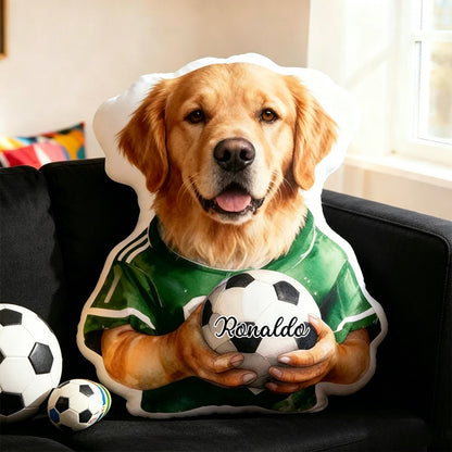 Personalized Soccer Pillow for Pet Lovers – Custom Football Stars Photo