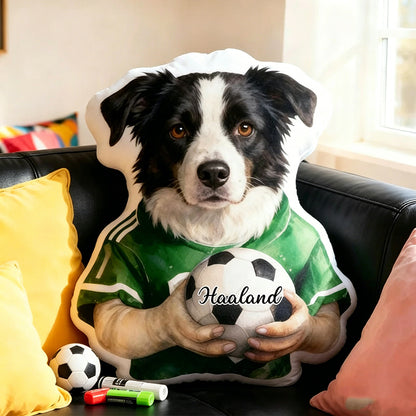 Personalized Soccer Pillow for Pet Lovers – Custom Football Stars Photo