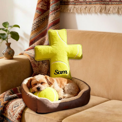 Personalized Tennis-Themed Cross Pillow – Unique Religious Gift for Athletes and Fans
