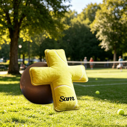 Personalized Tennis-Themed Cross Pillow – Unique Religious Gift for Athletes and Fans