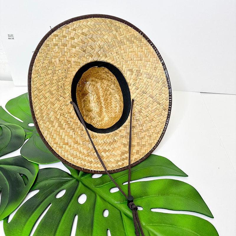 Personalized Kids Straw Hat with Name and Symbols Leather Patch Sun Hats for Baby Toddler Women Men