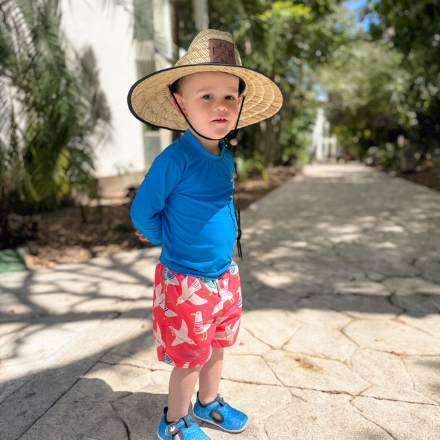 Personalized Kids Straw Hat with Name and Symbols Leather Patch Sun Hats for Baby Toddler Women Men