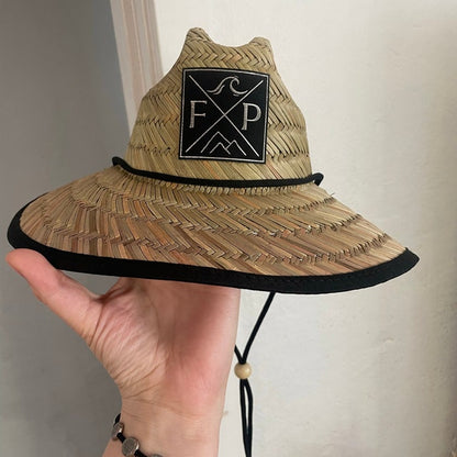 Personalized Kids Straw Hat with Name and Symbols Leather Patch Sun Hats for Baby Toddler Women Men