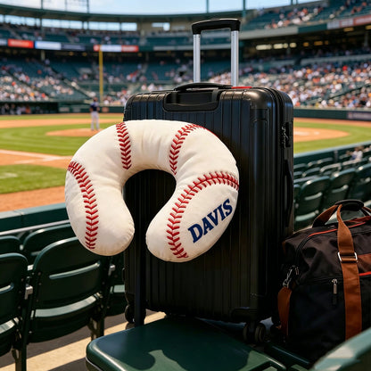 Personalized U-Shaped Baseball Pillow with Custom Name Design