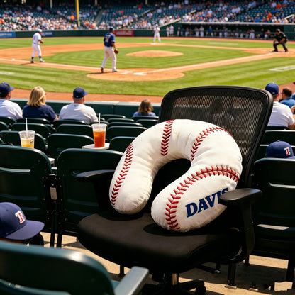 Personalized U-Shaped Baseball Pillow with Custom Name Design