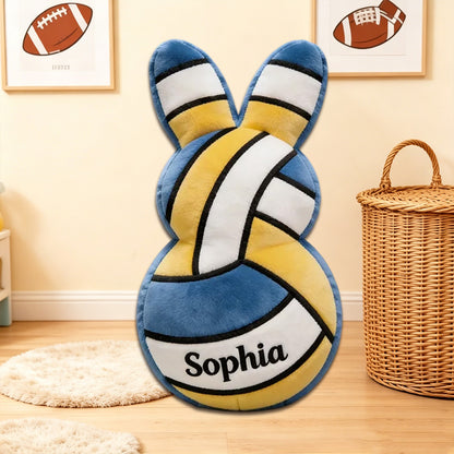 Personalized Easter Volleyball Bunny Pillow – Custom Name for Kids’ Holiday Gifts
