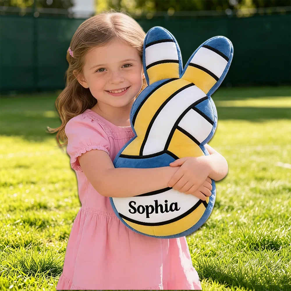 Personalized Easter Volleyball Bunny Pillow – Custom Name for Kids’ Holiday Gifts