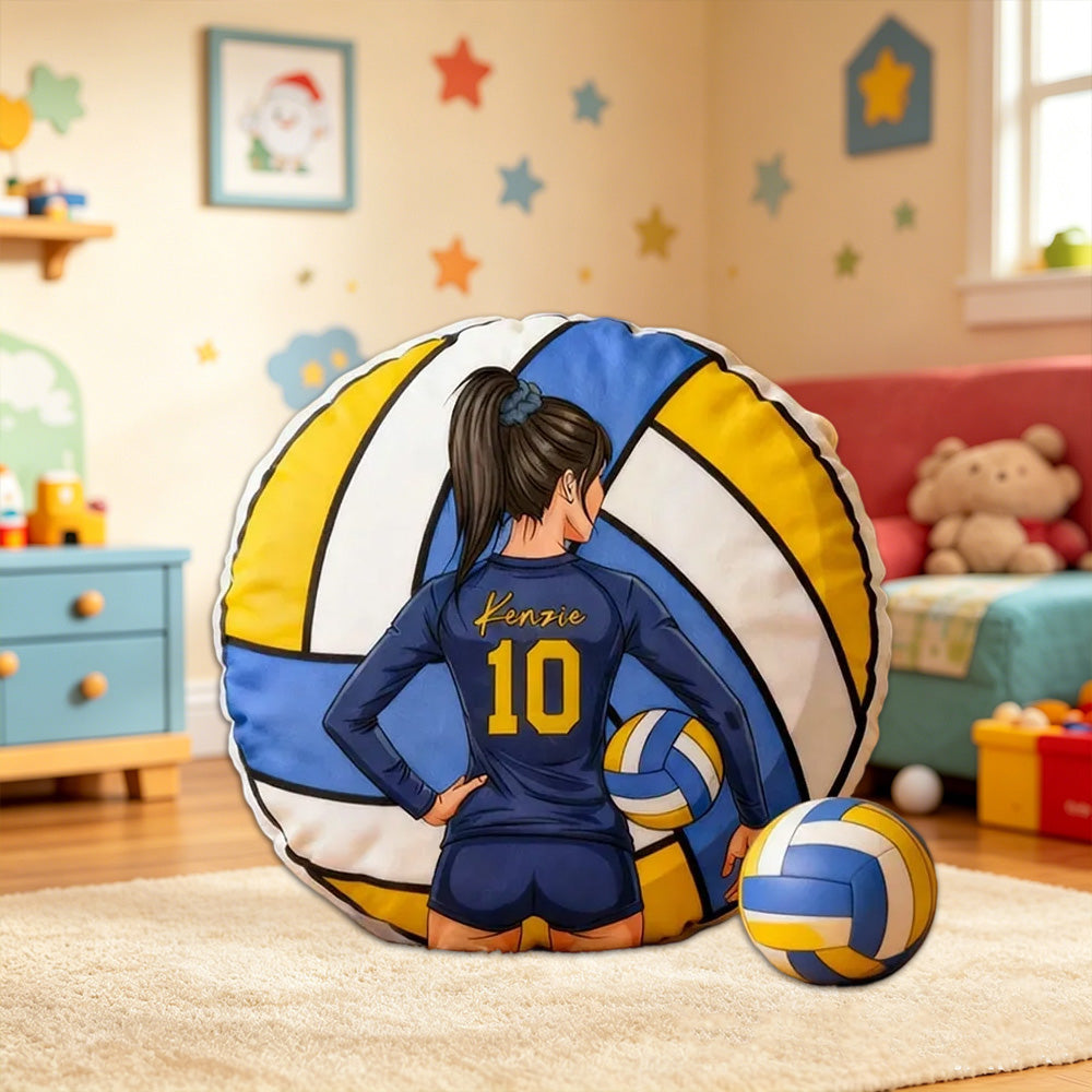 Personalized Volleyball Pillow – Custom Name with Player Design for Volleyball Fans