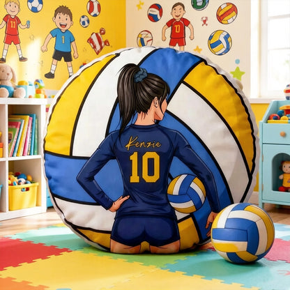 Personalized Volleyball Pillow – Custom Name with Player Design for Volleyball Fans