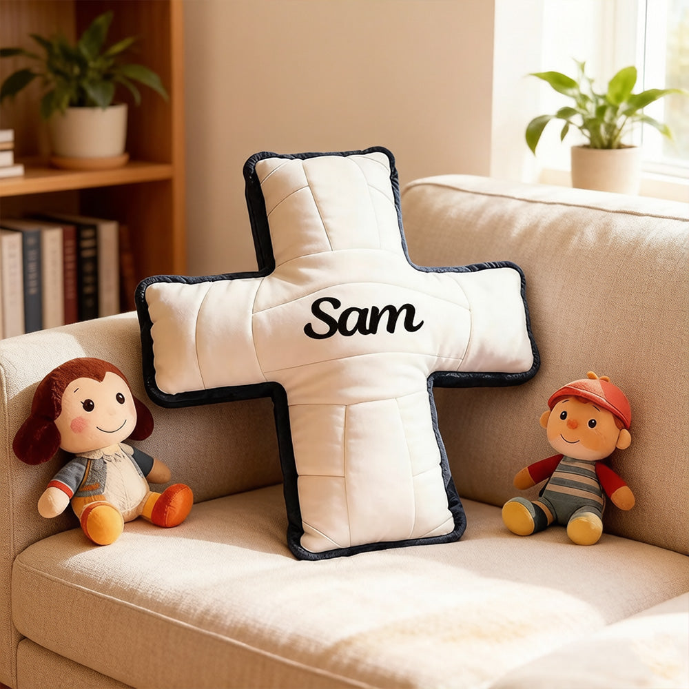 Personalized Volleyball Cross Pillow – Custom 3D Graphic, Home Decor, and Sports Gift