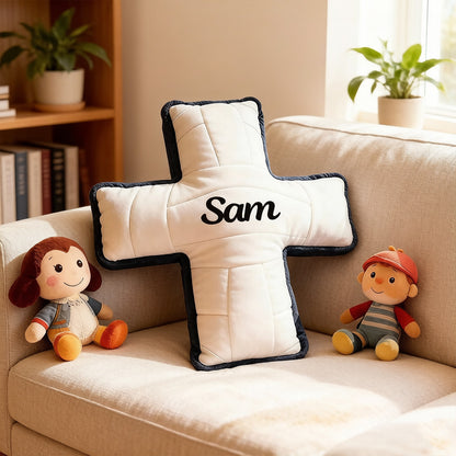 Personalized Volleyball Cross Pillow – Custom 3D Graphic, Home Decor, and Sports Gift