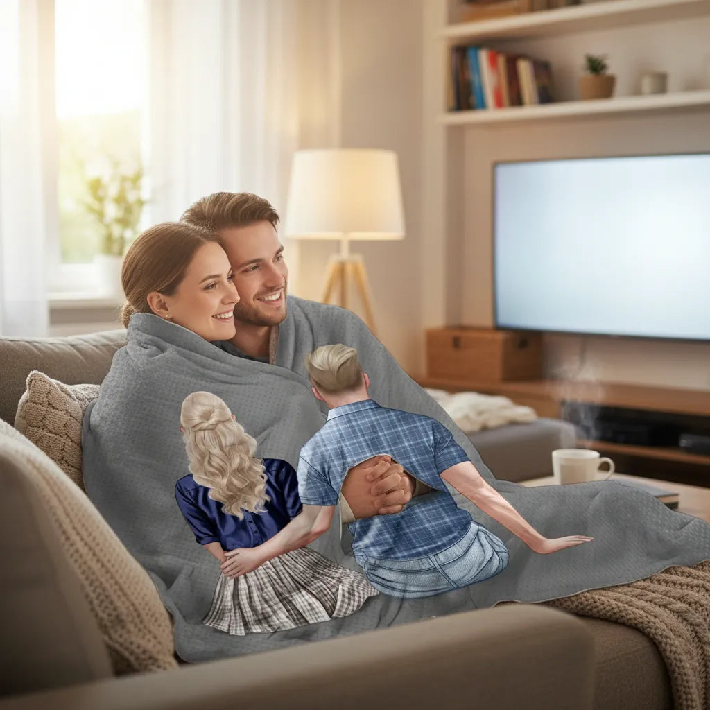 Personalized Summer Outdoor Couple Hooded Minky Fleece Blanket Throw Hooded Blanket