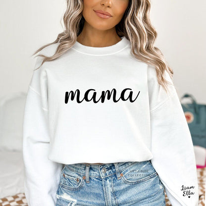 Personalized Mama Sweatshirt Hoodie with Kid Names on Sleeves Mother's Day Birthday Gift