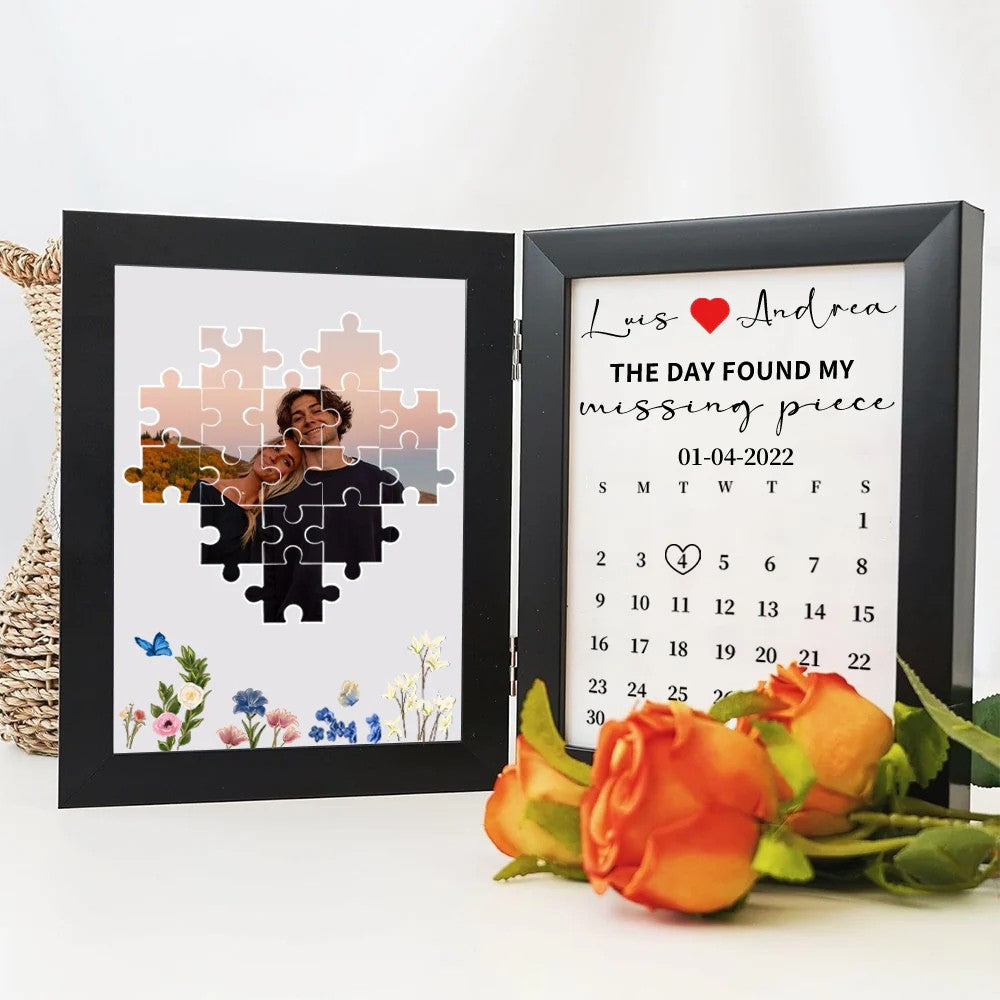 Personalized Heart Puzzle & Calendar Frame