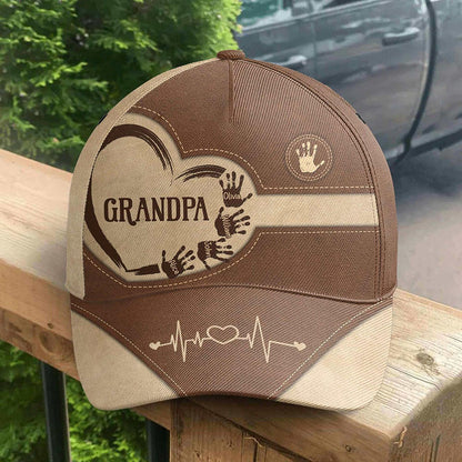 Personalized Grandpa Dad Kids Handprints Classic Cap Father's Day Gift Ideas