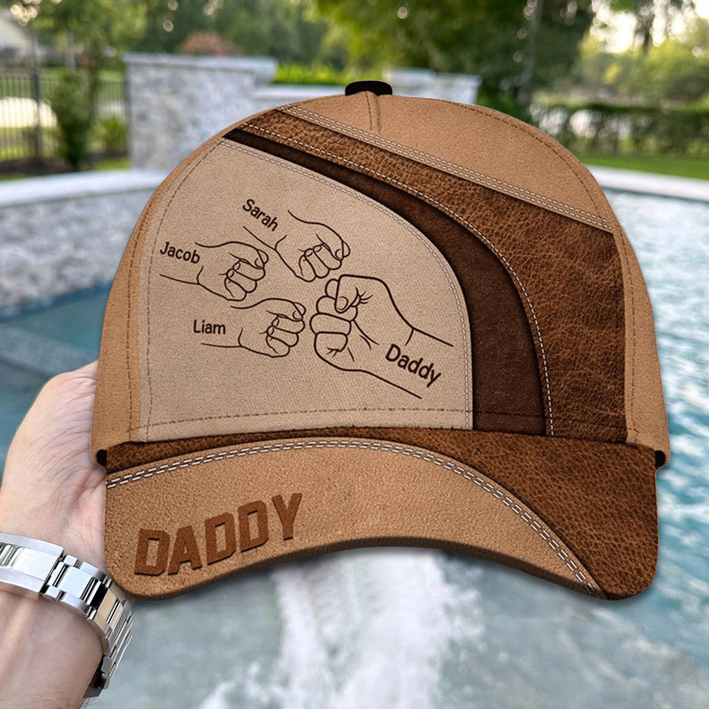 Personalized Fist Bump Daddy Grandpa Classic Cap Father's Day Gift Ideas