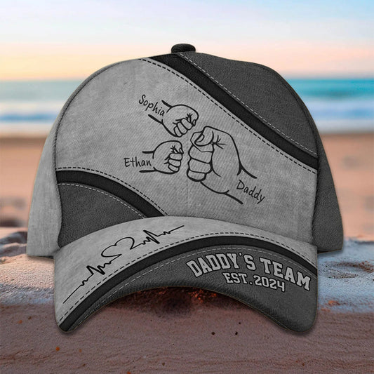 Personalized Fist Bump Daddy's Team Classic Cap Father's Day Gift for Grandpa Dad