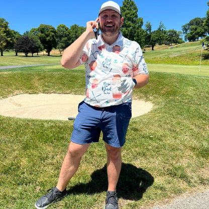 Personalized Best Dad By Par Shirt with Kid's Face Photo Father's Day Gift For Dad Short Sleeve Golf Shirt Gift for Husband