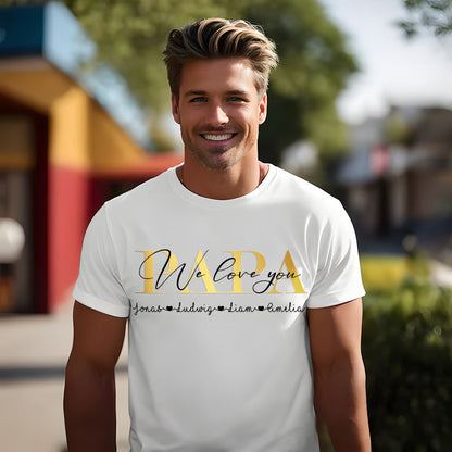"PAPA we love you" Personalized PAPA Sweatshirt Hoodie with Kid's Names Father's Day Gift
