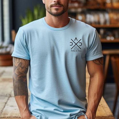 Personalized DAD T-shirt with the Child's Names and EST Father's Day Gift