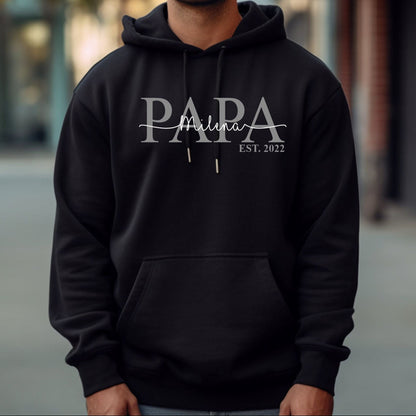 Personalized PAPA T-shirt with Kid's Names Father's Day Gift For Dad