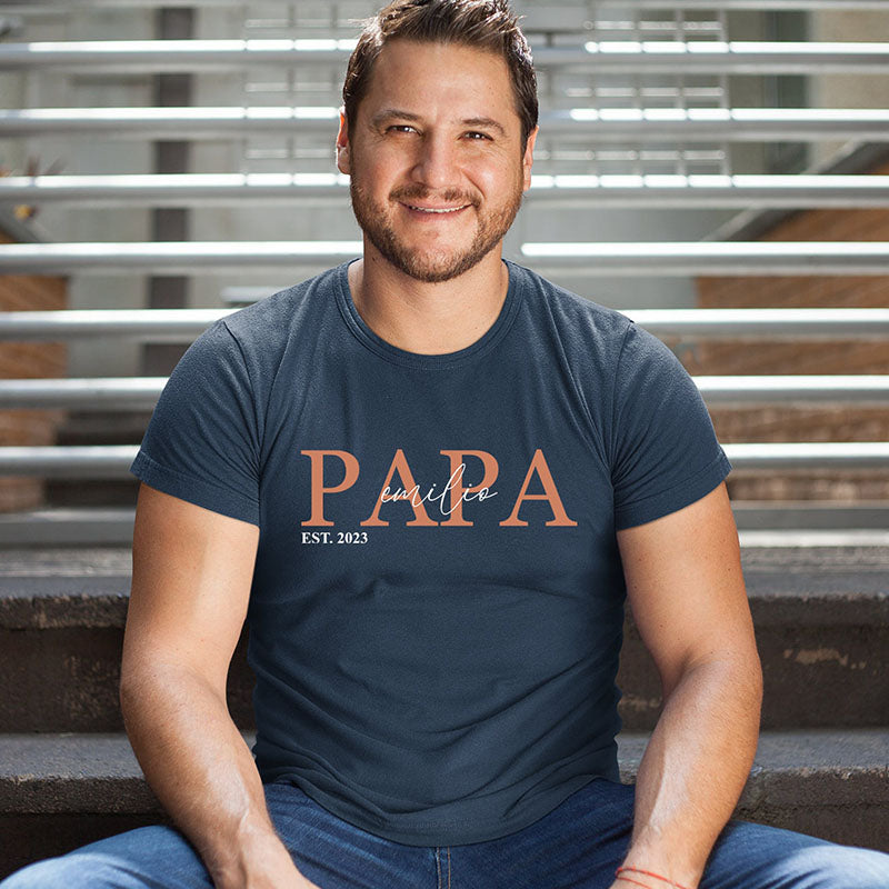 Personalized PAPA T-shirt Sweatshirt Hoodie with Kid's Names Father's Day Gift For Dad