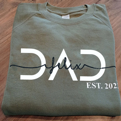 Personalized DAD Sweatshirt Hoodie with Est & Kid's Names Father's Day Gift For Dad