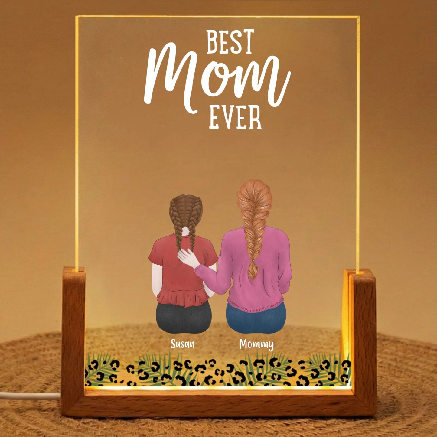 Personalized Mother and Her Children Night Light Always with Me Gift for Mom