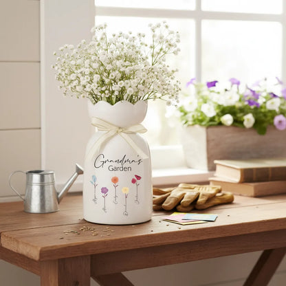 Personalized Grandma's Garden Flower Vase with Name Mother's Day Gift for Mom