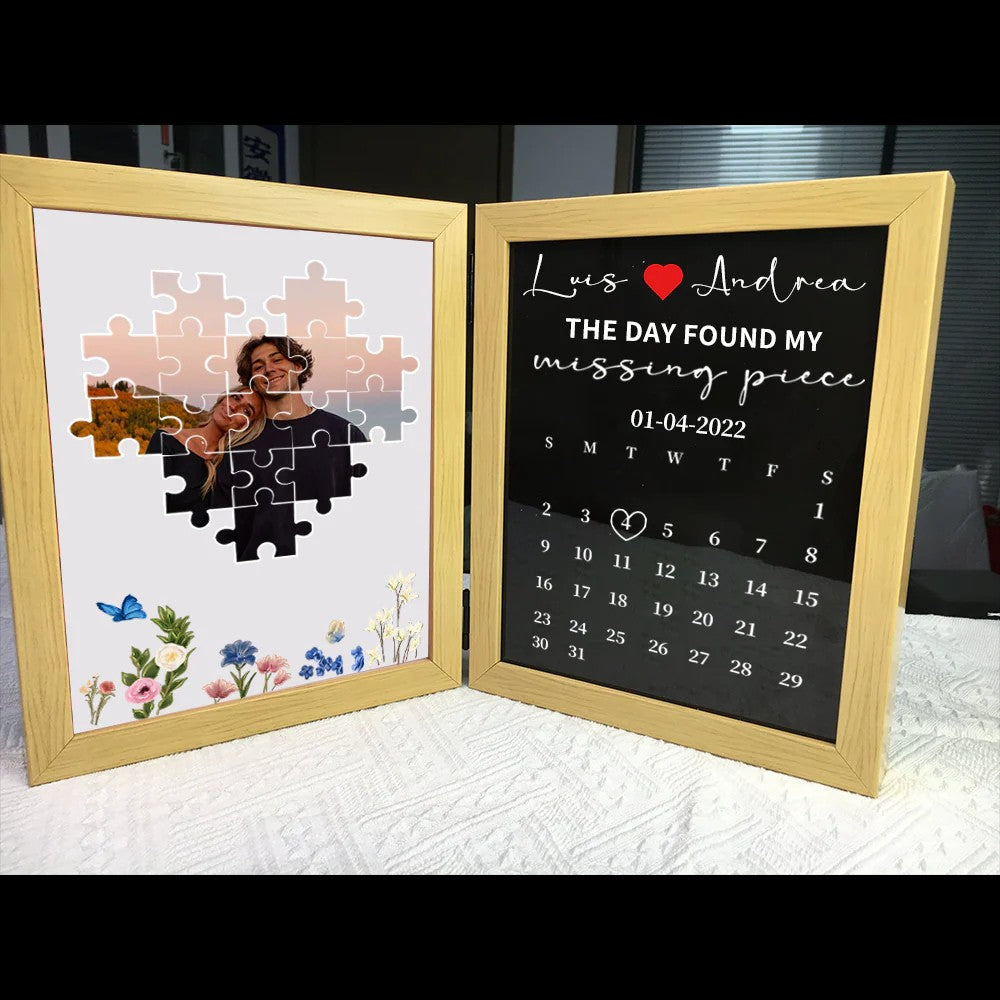 Personalized Heart Puzzle & Calendar Frame