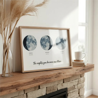 Personalized Moon Phase Print Frame Mother's Day Gift