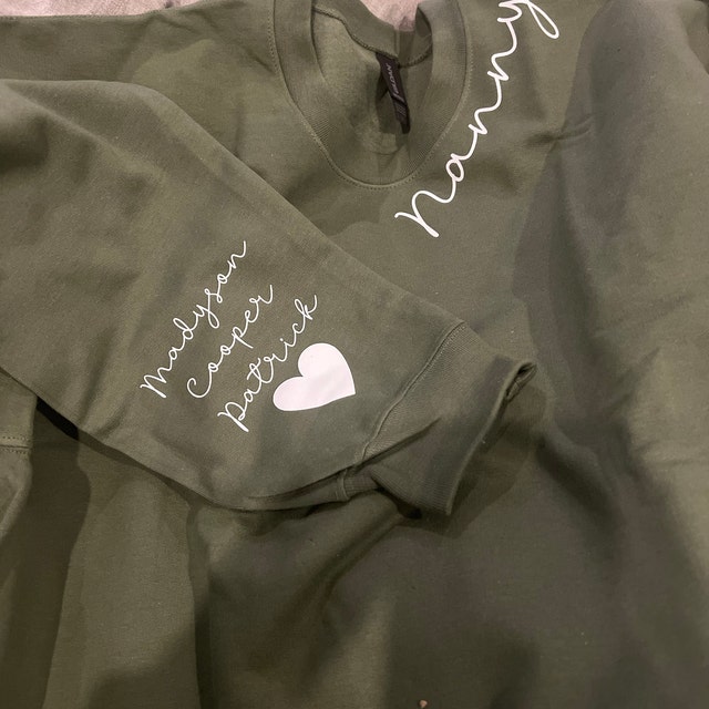 Personalized Mama Sweatshirt with Kid Names on Sleeves Mother's Day Birthday Gift