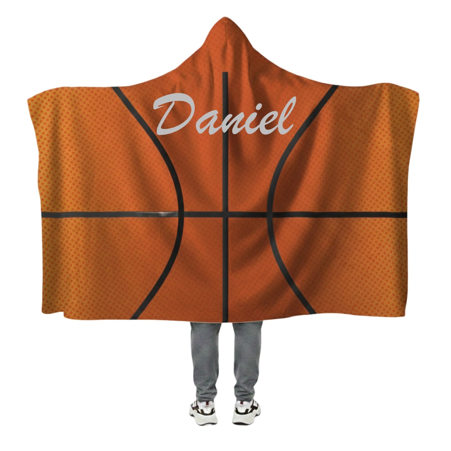 BASKERBALL THROW HOODED -Hooded Minky Fleece Blanket