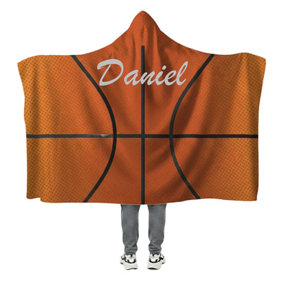 BASKERBALL THROW HOODED -Hooded Minky Fleece Blanket