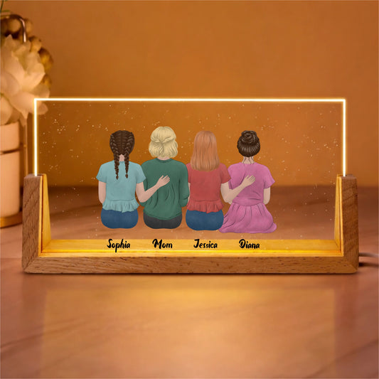 Personalized Mother & Daughter Forever Night Light With Kids Names Mother's Day Gift